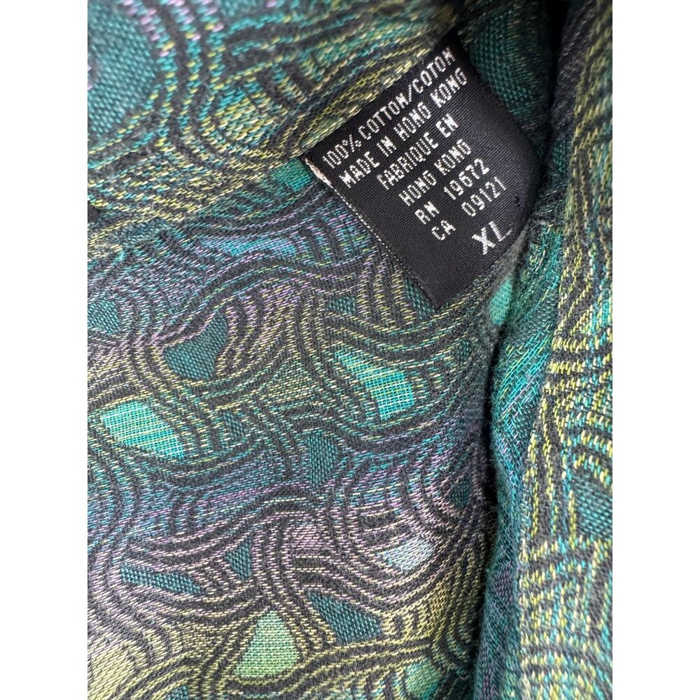 Jhane Barnes Men Shirt XL Abstract Psychedelic Long Sleeve Button Up Disco - Picture 5 of 8